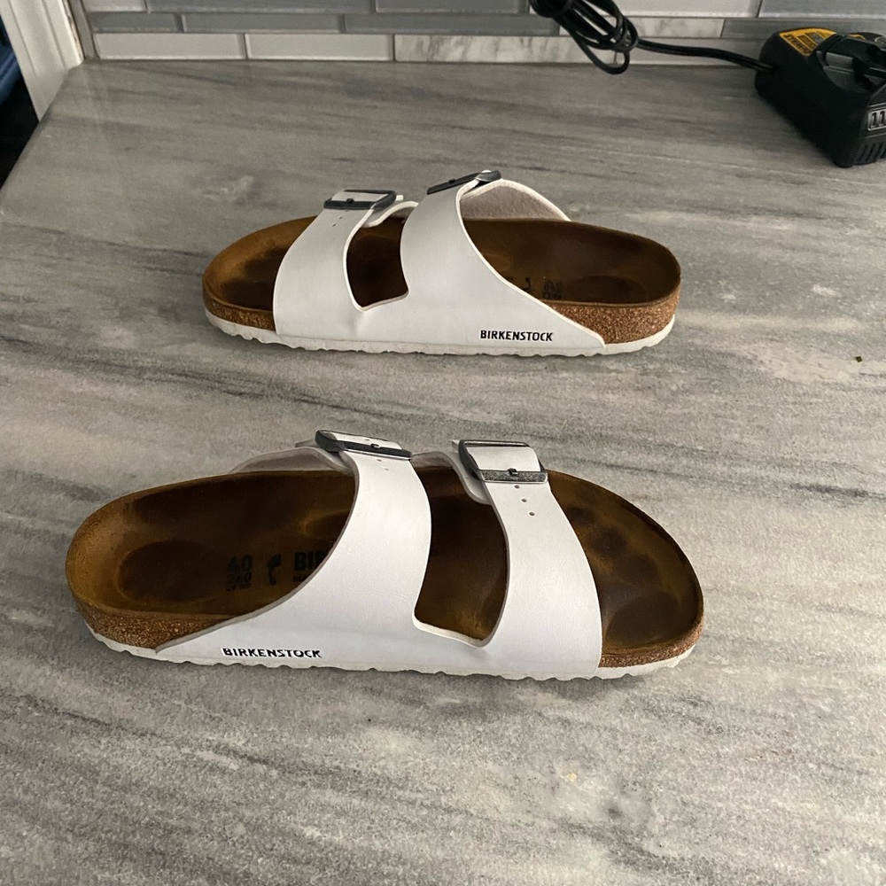 White Birkenstock two strap